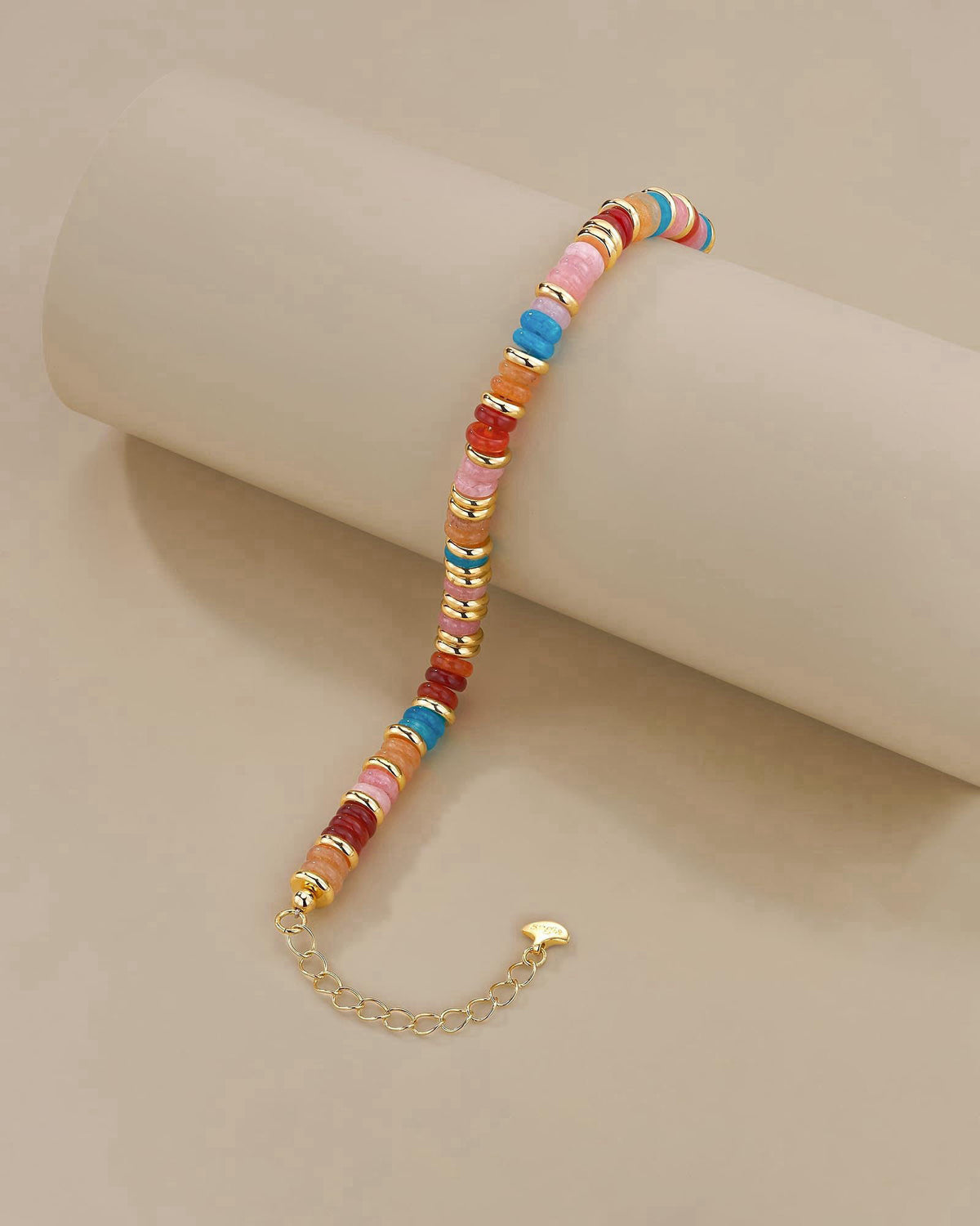 SNGIA Gold Plated Beaded Bracelets for Women, Natural Stone Bracelet Stack – packaging and label