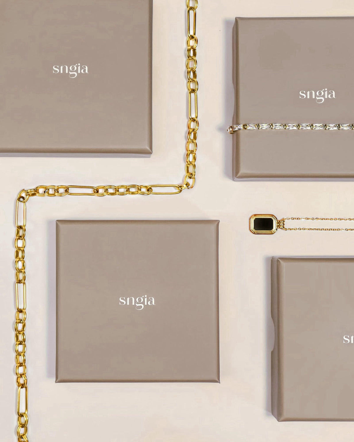 SNGIA Gold Plated Beaded Bracelets for Women, Natural Stone Bracelet Stack – full view