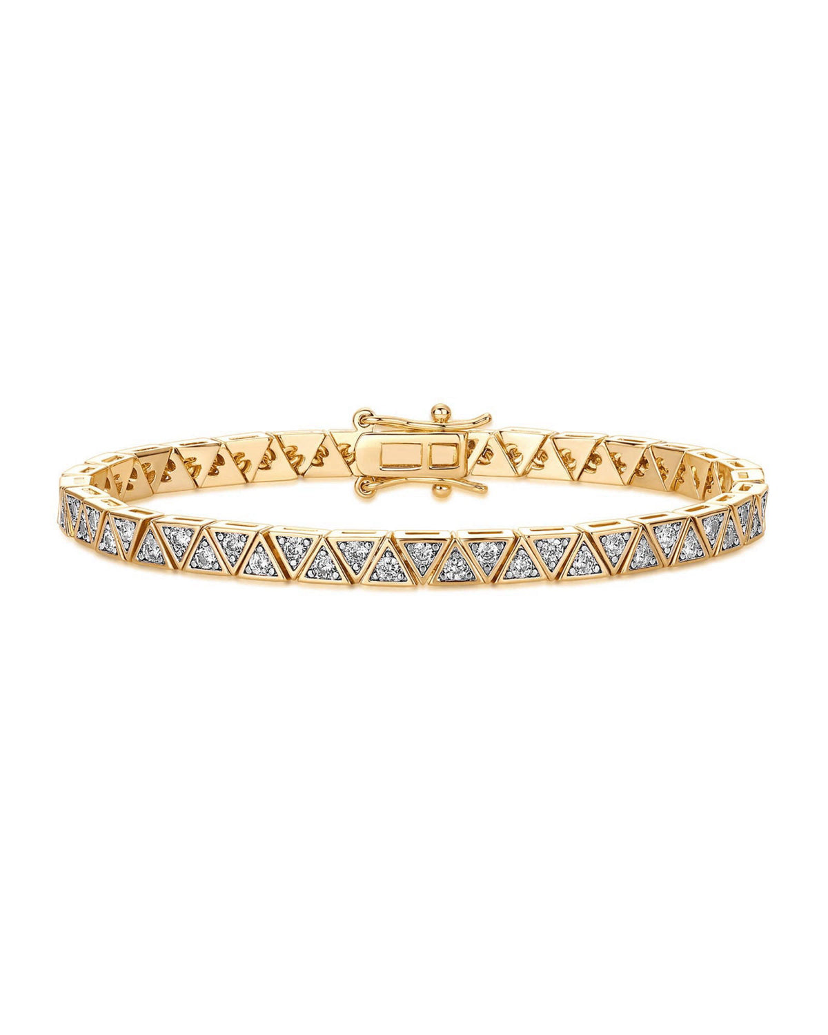 PAVOI 14K Gold Plated Tennis Bracelets for Women, Bezel Set CZ Bracelet – product photo (Tennis)