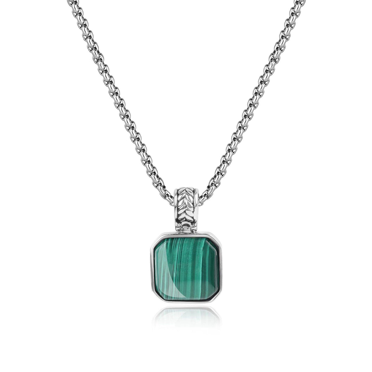 COAI Stainless Steel Pendant Necklace, Gemstone Necklace for Men – product photo (Necklaces)