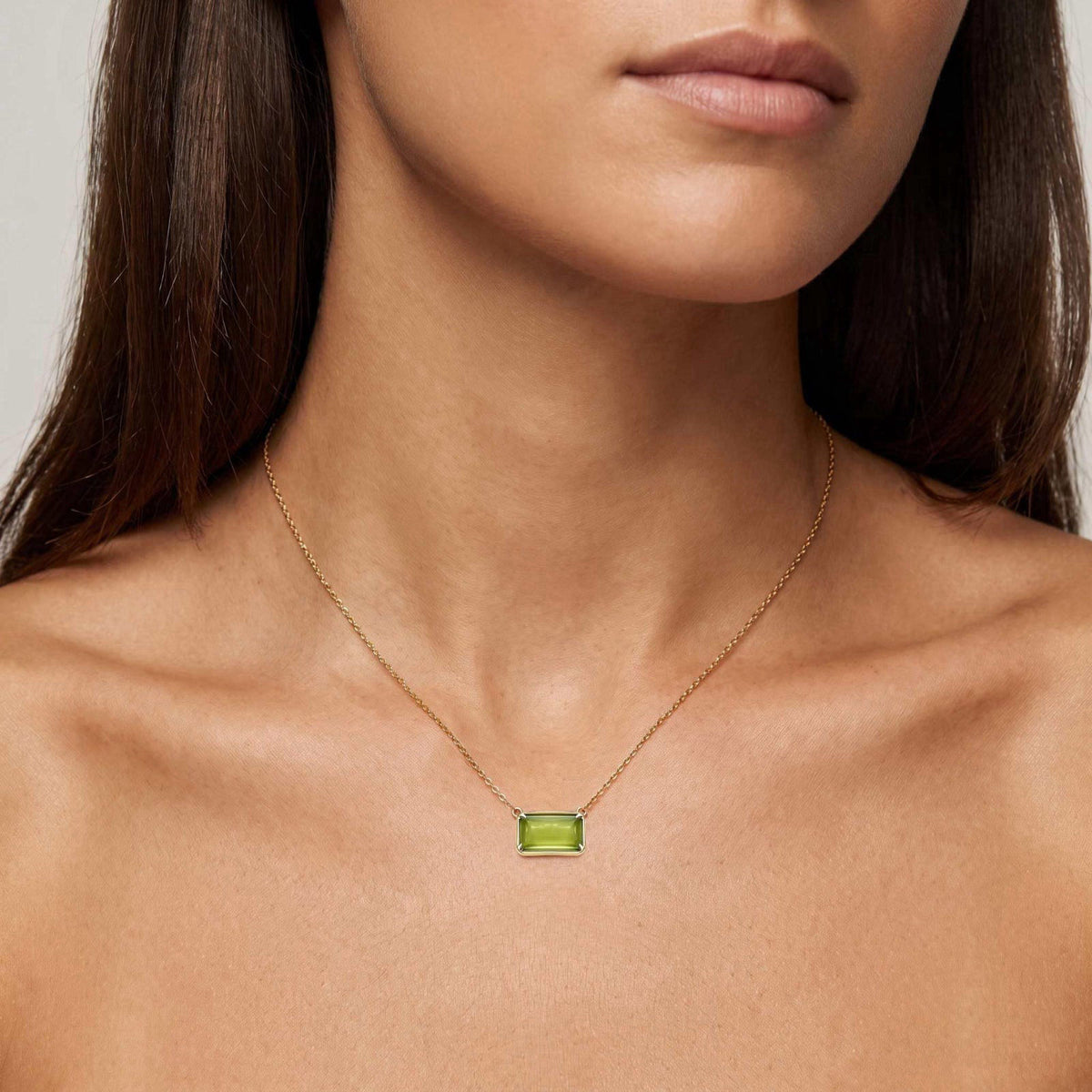 mdaeio Dainty Gold Rectangle Cushion Pendant Necklaces for Women Trendy – alternate angle