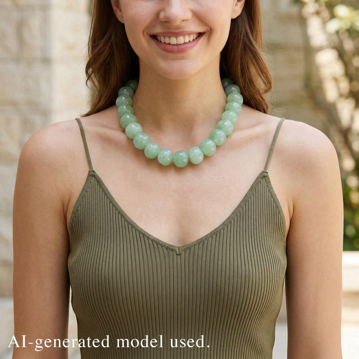 PanLuca Oversized Resin Beaded Chunky Necklace for Women – packaging and label