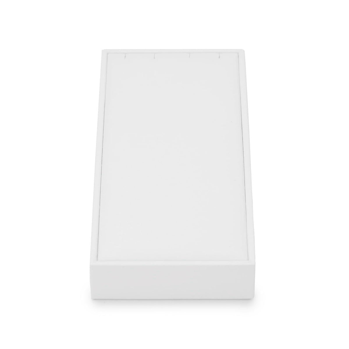 Papten White PU Leather 2 Slot Necklace Display Stand – back view and specifications