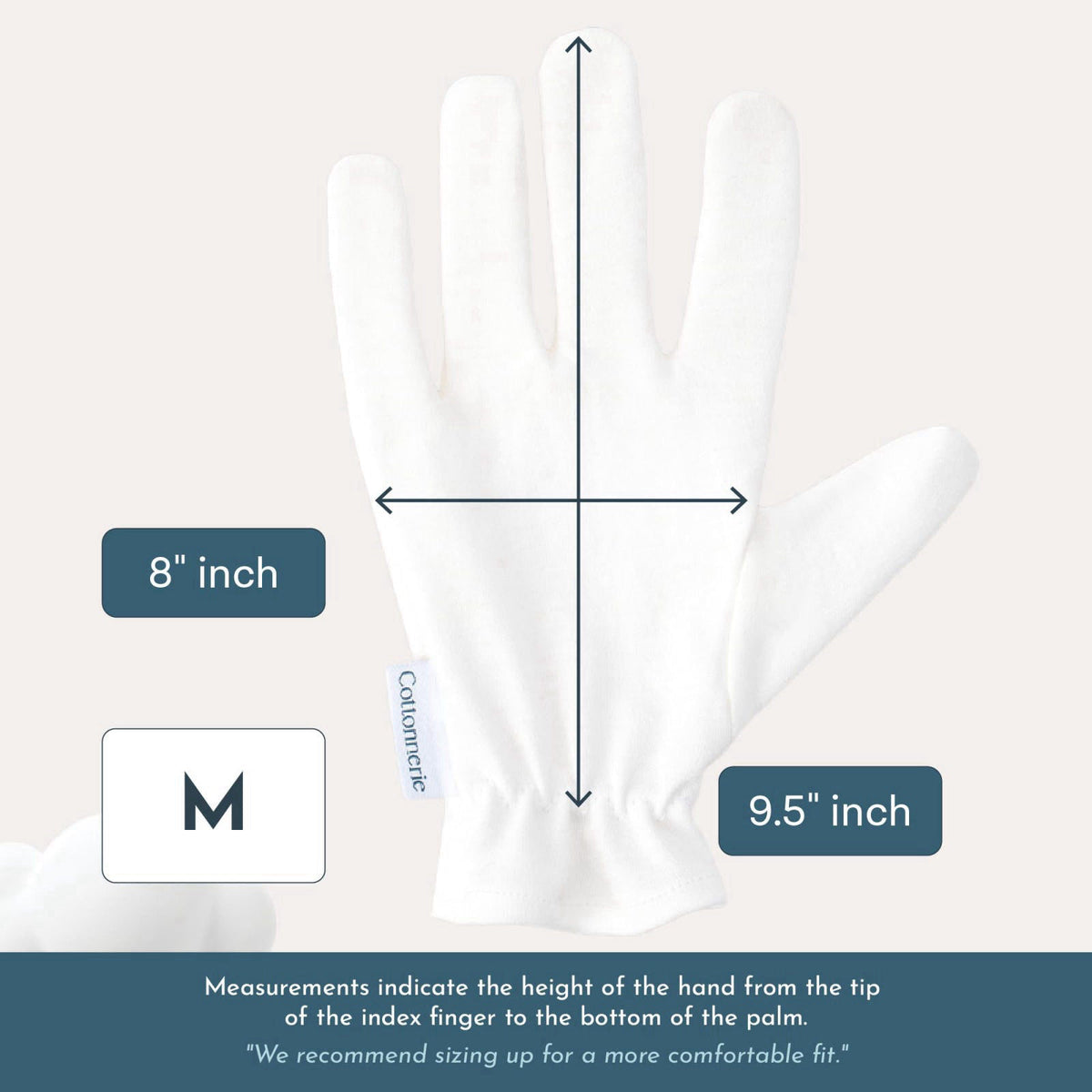 8 Pairs Cottonnerie Original Cotton Gloves for Dry Hands Sleeping, Moisturizing Gloves Overnight, Hand Moisturizer Glove