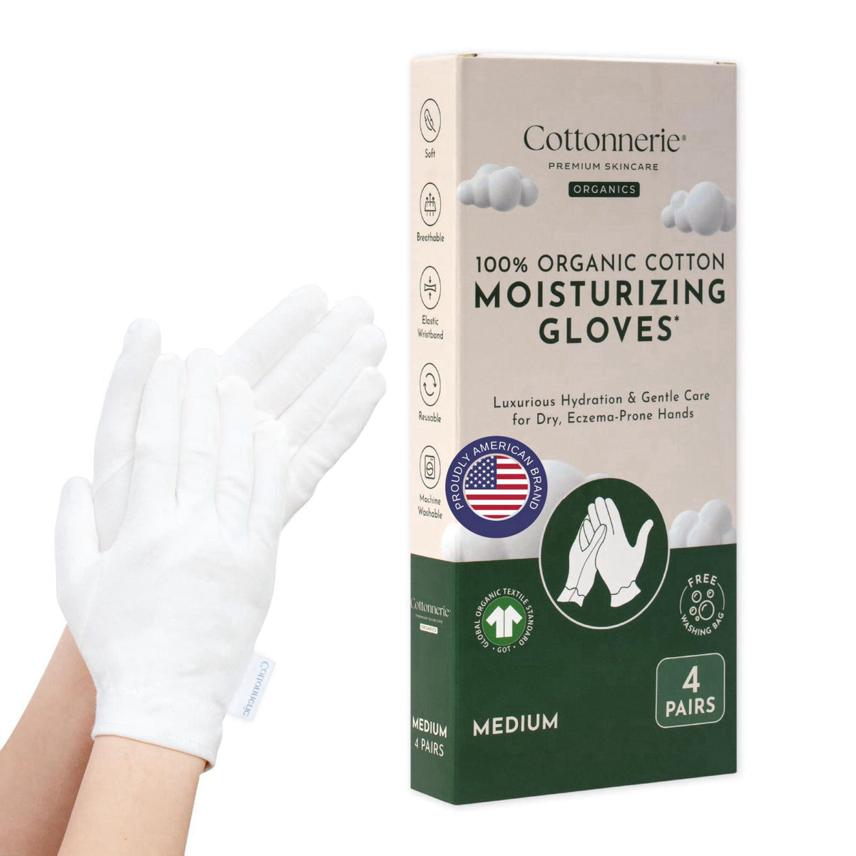 COTTONNERIE – Moisturizing Gloves on display
