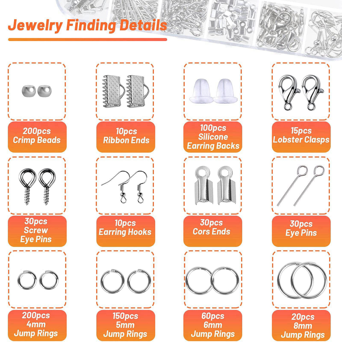 Audab Jewelry Wire Wrapping Jewelry Making Supplies Kit, Ring Sizer Measuring Tools Kit with Tools, Ring Craft Wires, Je