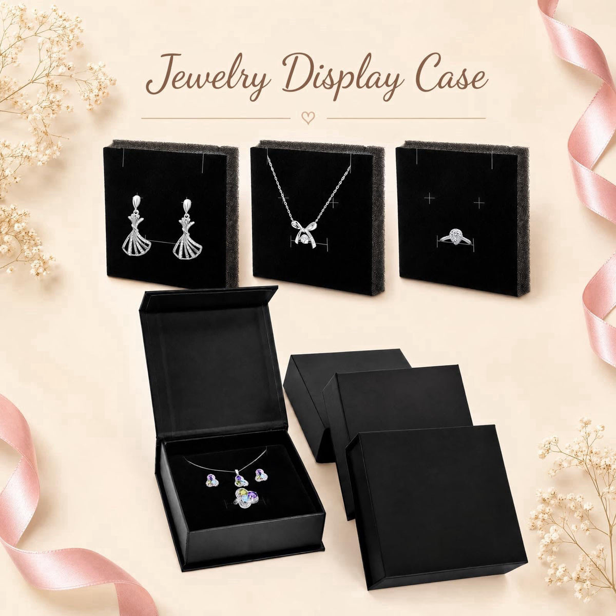 Covzoe 24 Pack Cardboard Jewelry Boxes, 3.6 x 3.6 x 1.3 Inch – packaging and label