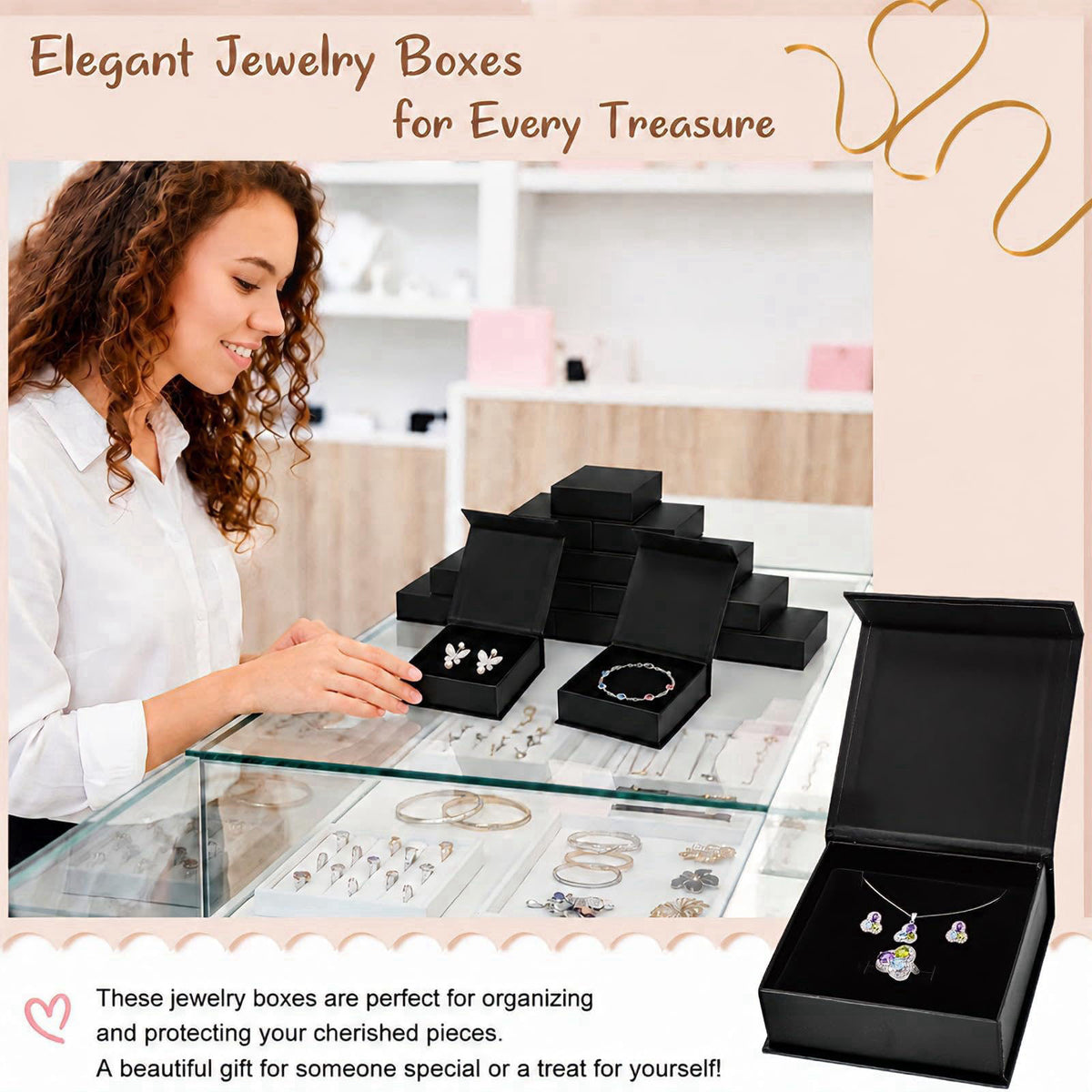 Covzoe 24 Pack Cardboard Jewelry Boxes, 3.6 x 3.6 x 1.3 Inch – alternate angle