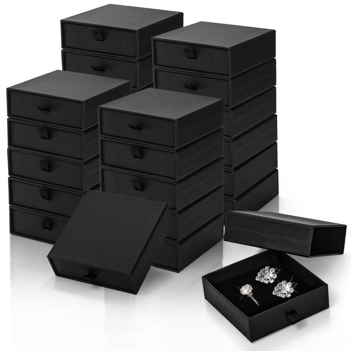 WRINGKIT 24 Pack Jewelry Gift Boxes, 3.5x3.5x1.2 Inch, Black – product photo (Jewelry Boxes)