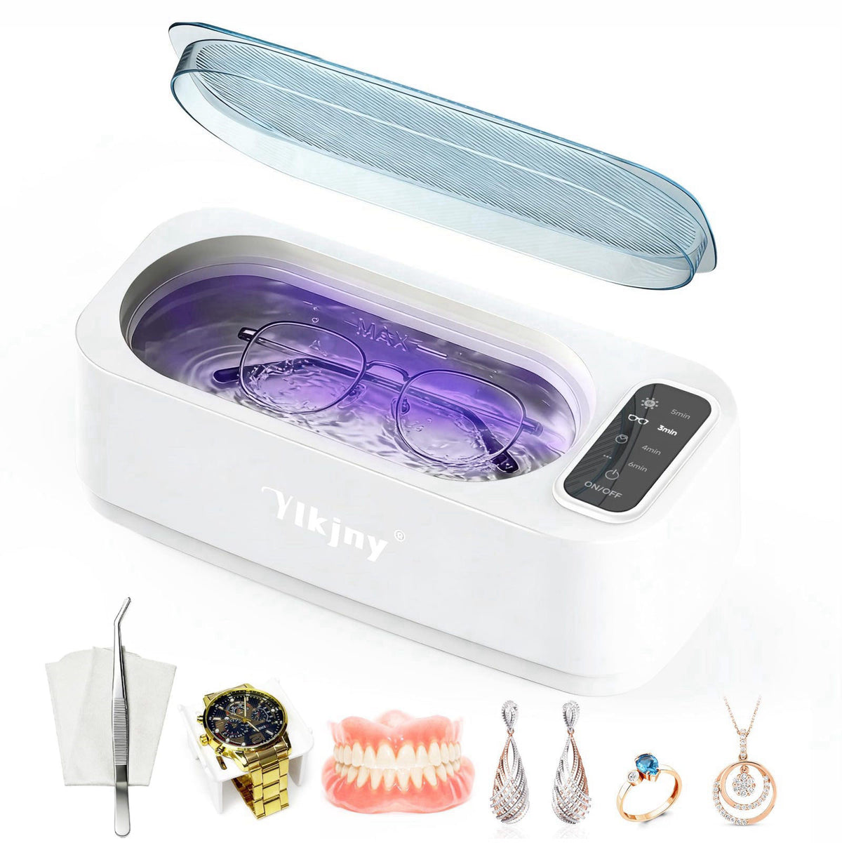 ylkjny 55KHz Ultrasonic Jewelry Cleaner for Jewelry, Eyeglasses& Watches – product photo (Ultrasonic Cleaners)