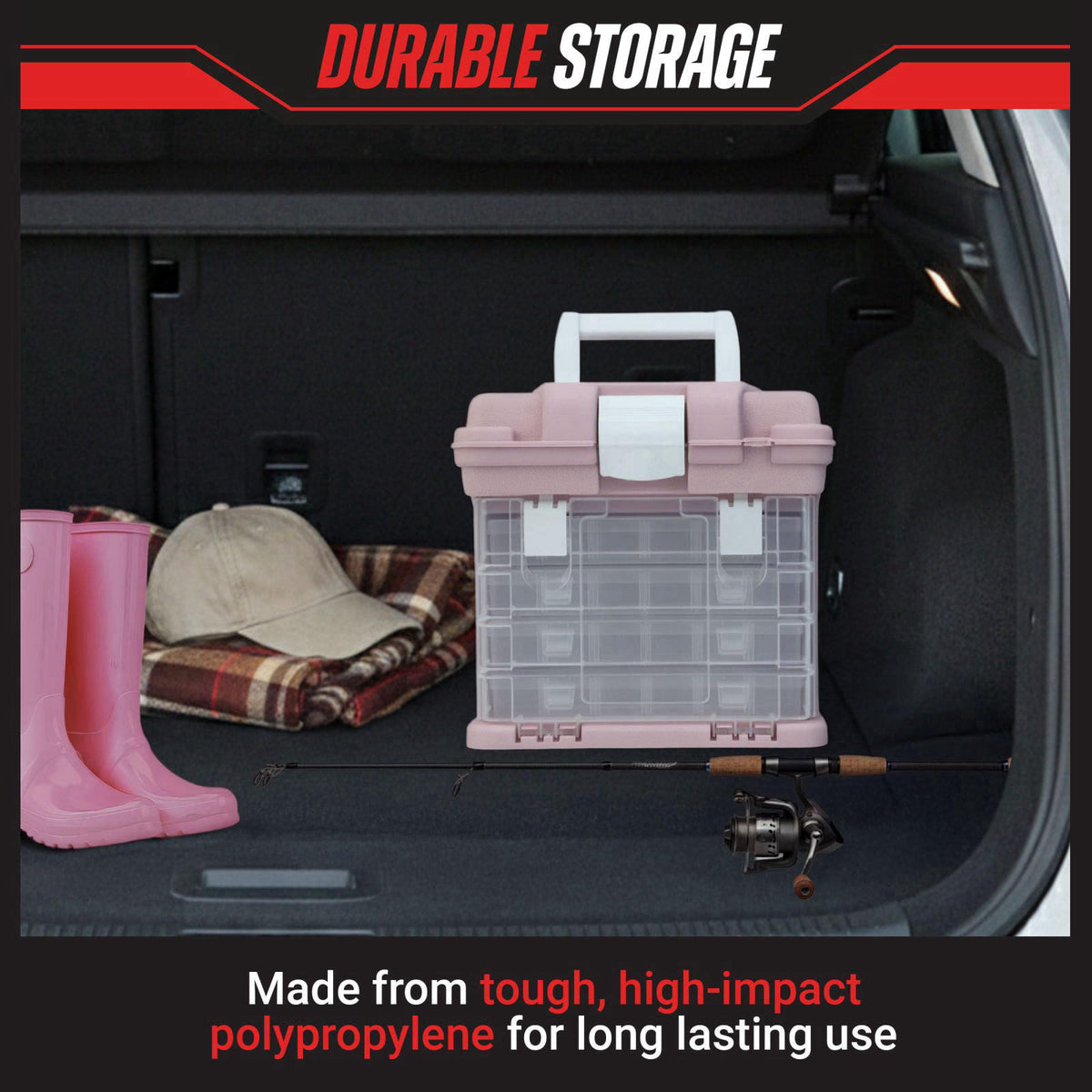 Stalwart Portable Tool Box for Women or Men, Pink – alternate angle
