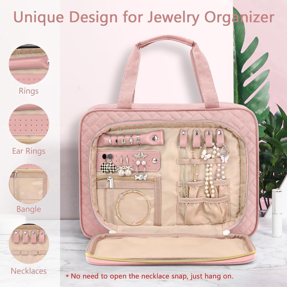 Wedama Toiletry Bag for Women, Hanging Travel Toiletry Bag with Jewelry Organizer Compartment Large Makeup Bag, PVC Wate