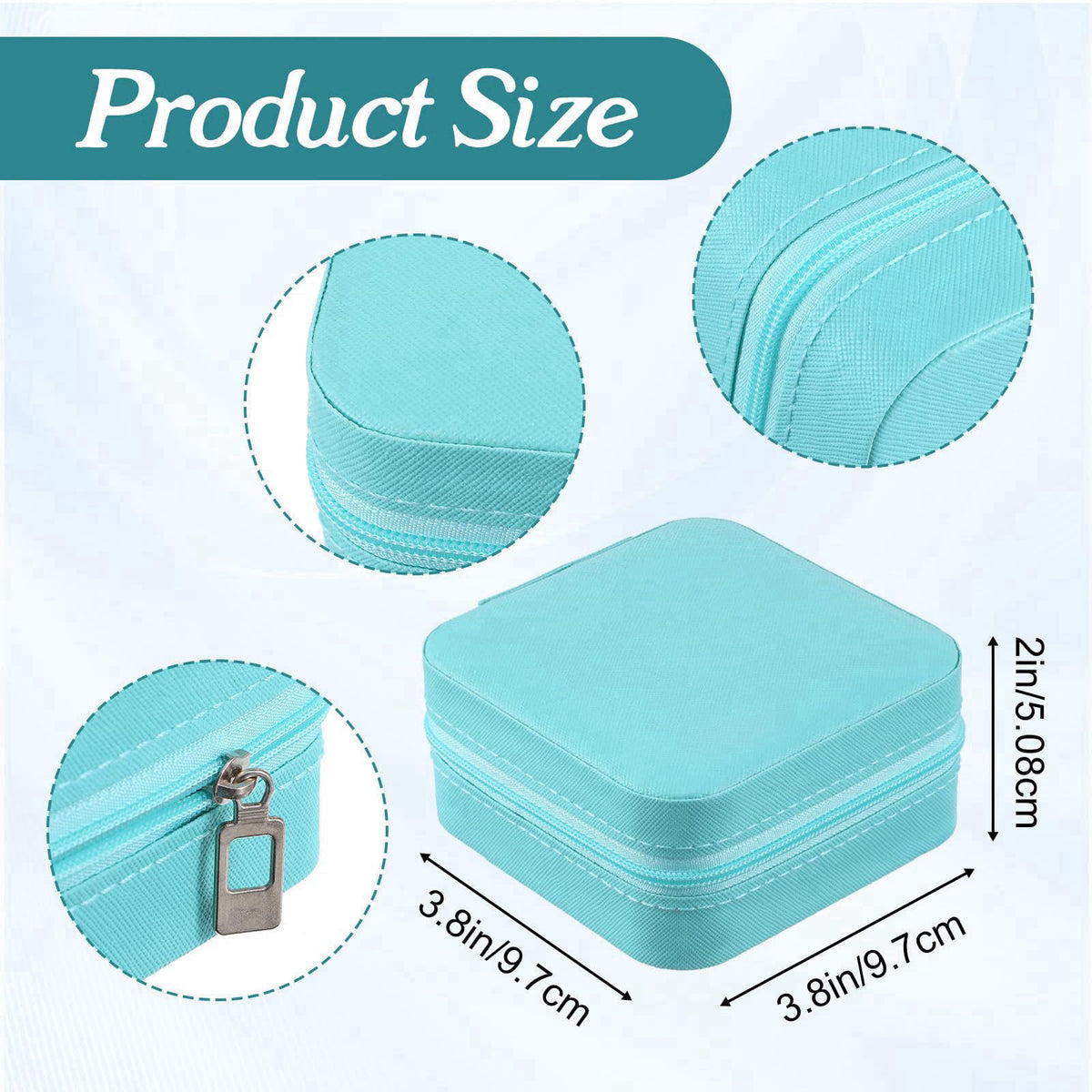 xozeooeu 12 Pack Small Jewelry Boxes for Travel, Blue PU Leather Mini Jewelry Organizer Case with Removable Dividers, Br