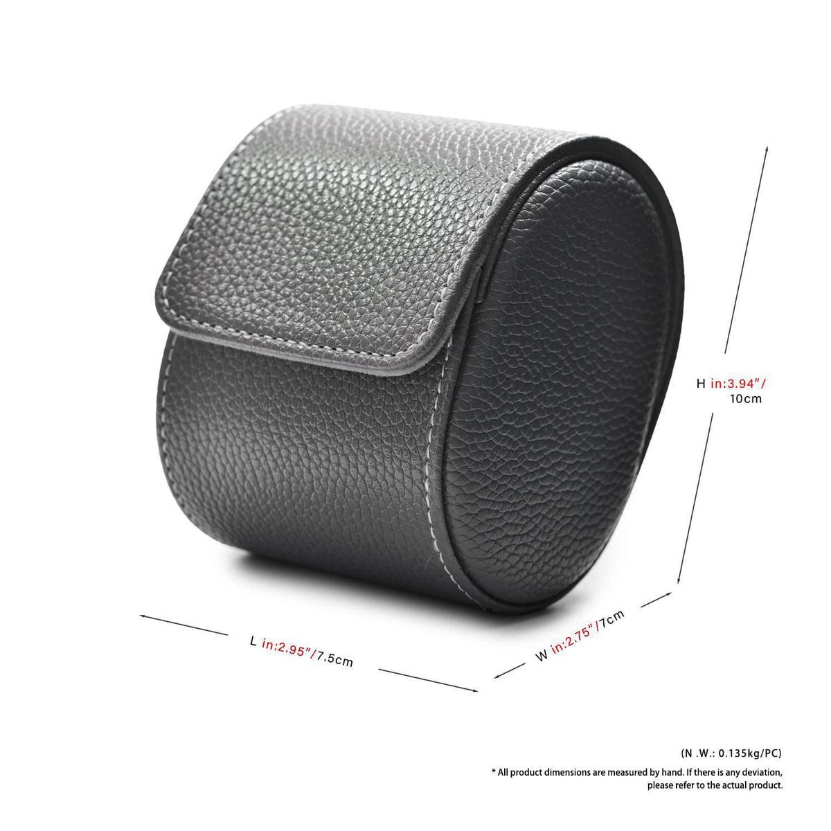 Oirlv Leather Travel Watch Case Single Watch Portable Box for Women – close-up detail