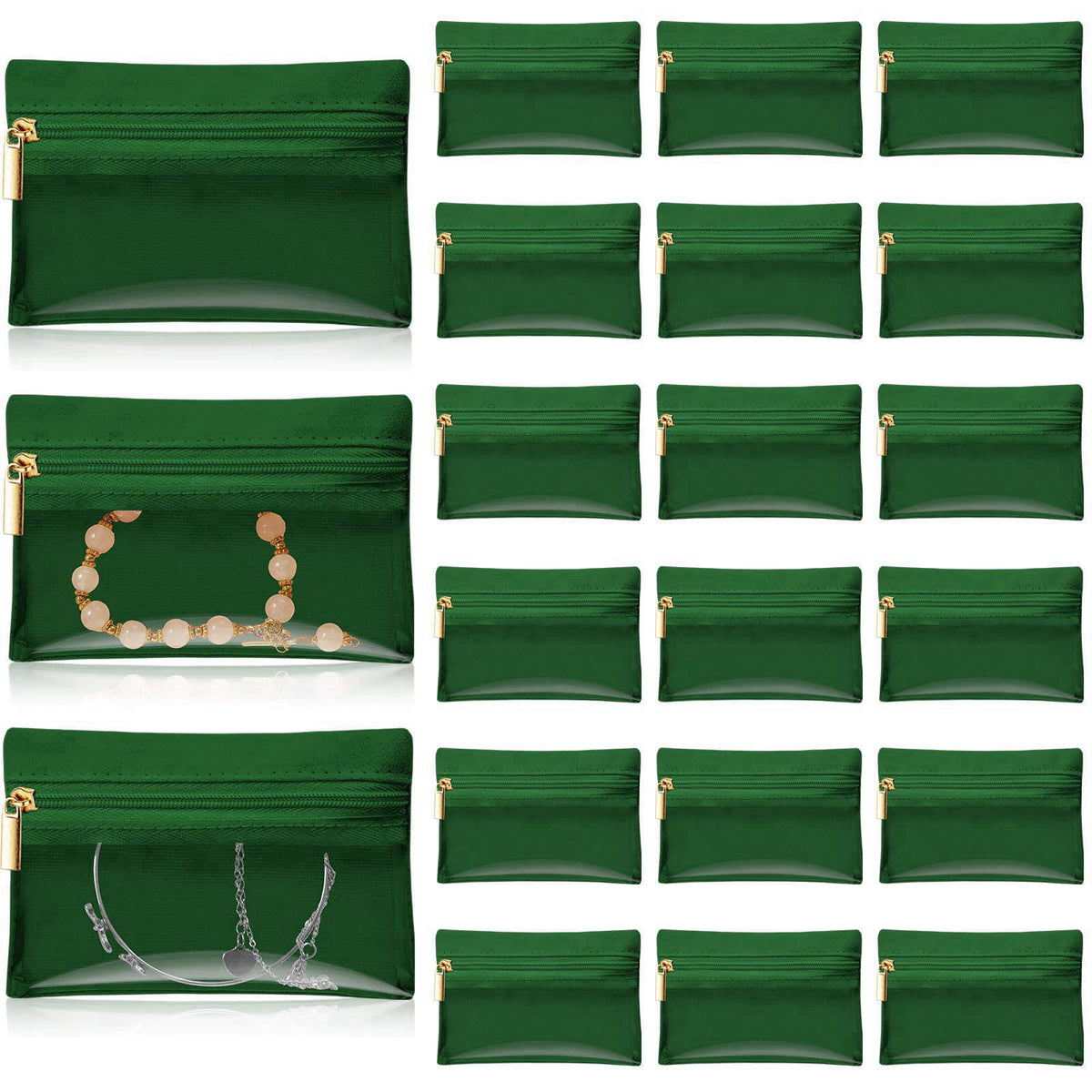 Uiifan Travel Jewelry Pouches Bulk – Flannel and PVC plastic