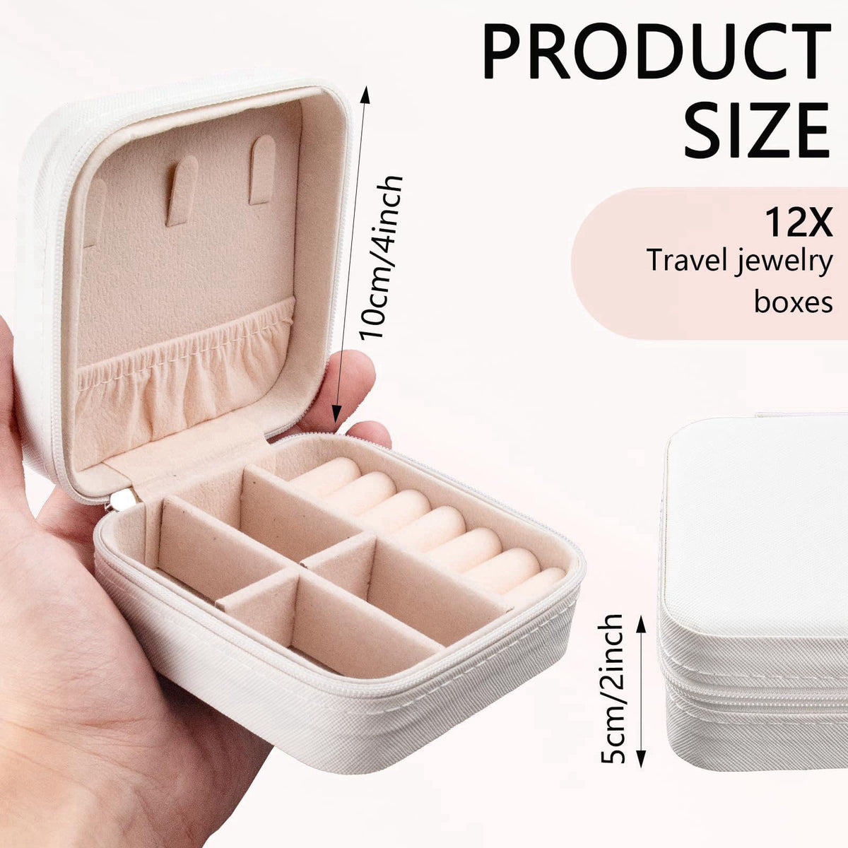 QUYLIXX 12 Pcs Mini Travel Jewelry Case Bridesmaid Proposal Gift Boxes Small Jewelry Organizer PU Leather Earring Organi