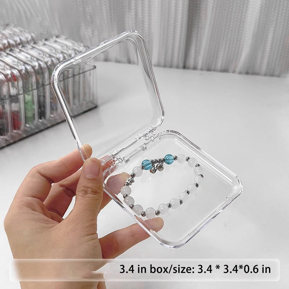 SZCYKJMY Acrylic jewelry box, crystal storage box, crystal bracelet transparent desktop storage box, portable jewelry bo