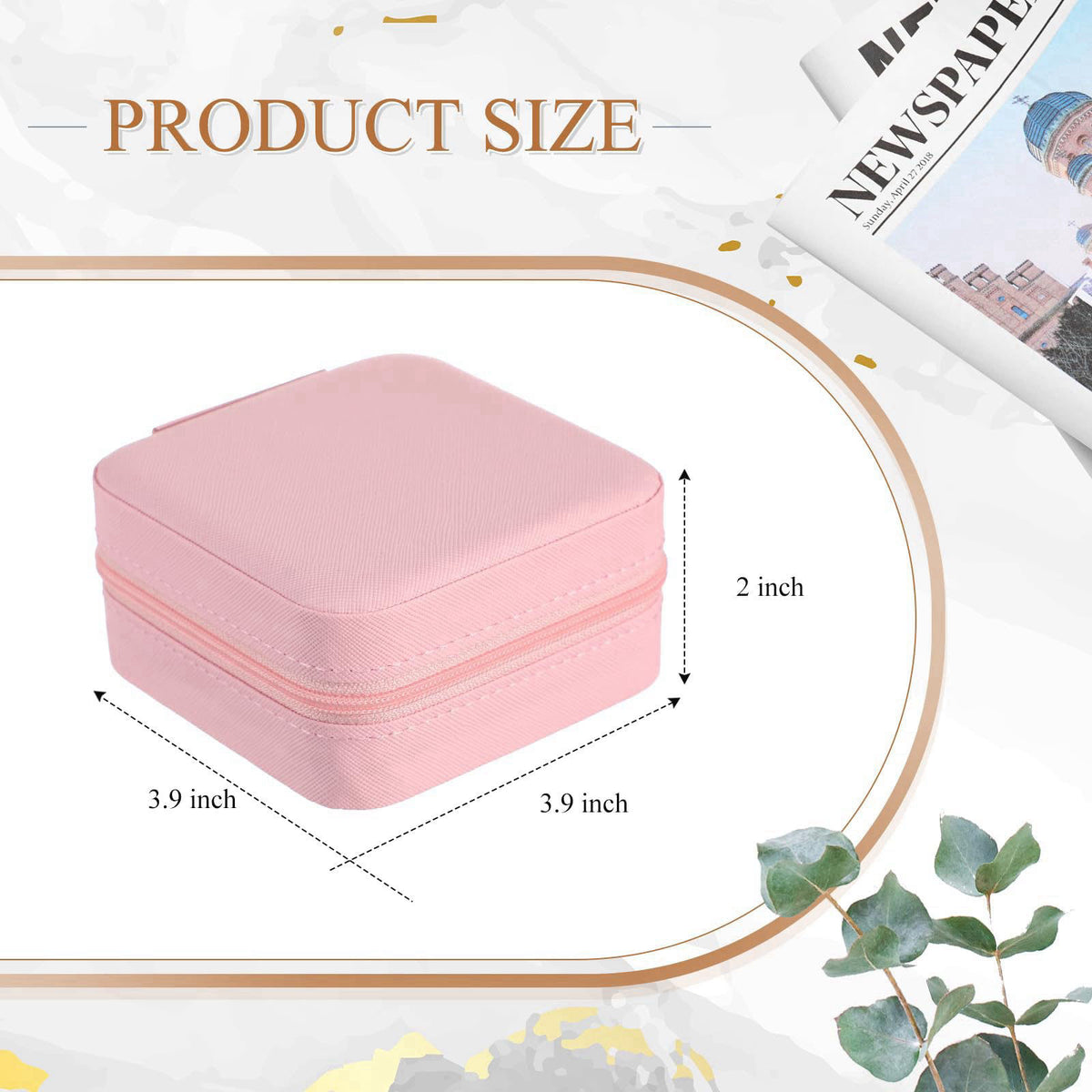 Juinte 6 Pcs Small Jewelry Box, Portable Travel Case PU Leather Organizer – close-up detail in white and blue