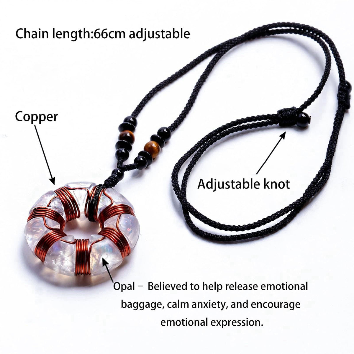 Day Day Up 7 Chakra Orgonite Pendant Necklace - Energy Healing Crystal Stone Pendant with Copper Wire Coil, Handmade Yog