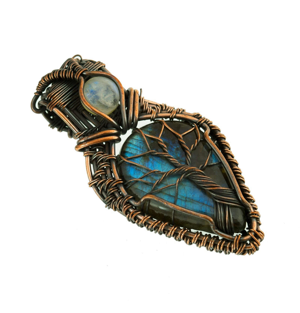 Copperie Stunning Handmade Copper Wire Wrapped Multi-Gemstone Pendant Necklace 20" - Perfect for Spiritual Connectio