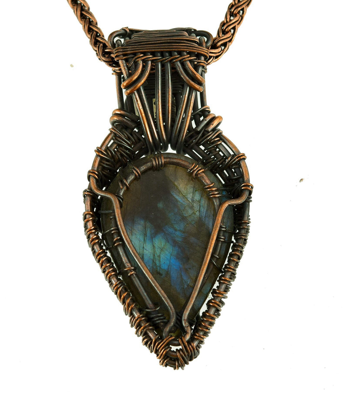 Copperie Stunning Handmade Copper Wire Wrapped Multi-Gemstone Pendant Necklace 20" - Perfect for Spiritual Connectio