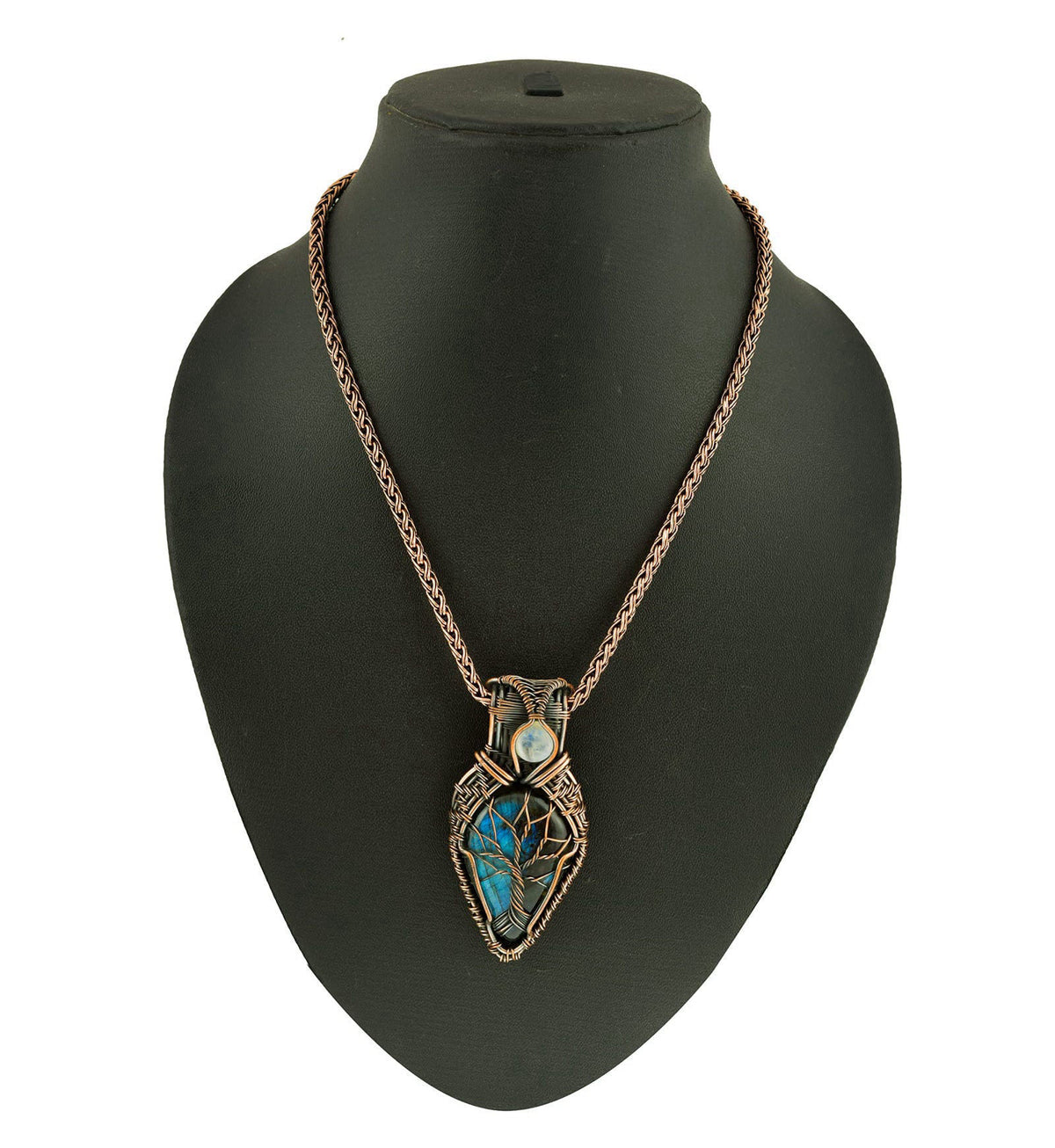 Copperie Stunning Handmade Copper Wire Wrapped Multi-Gemstone Pendant Necklace 20" - Perfect for Spiritual Connectio
