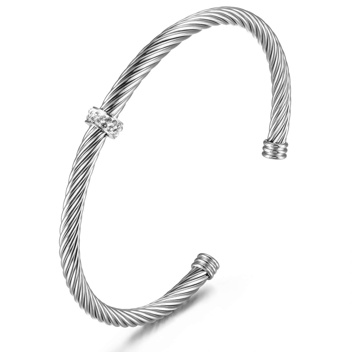 WISTIC Gold Bracelet Bangle for Women Silver Mixible Cable Wire Cuff Twisted Chunky Polished Bracelet For Men Stainless 