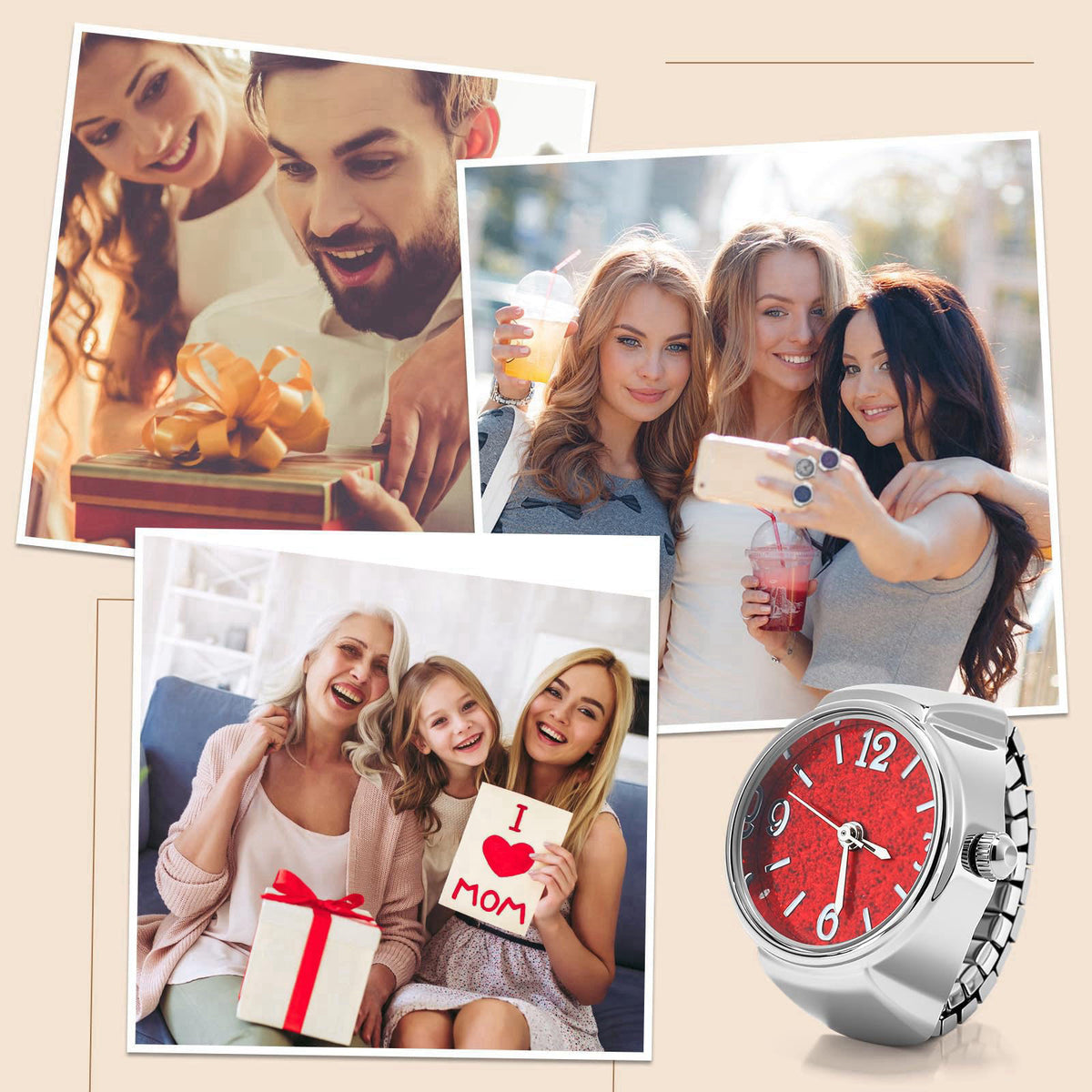 Landical 10 Pcs Finger Watches for Women Men – alternate angle