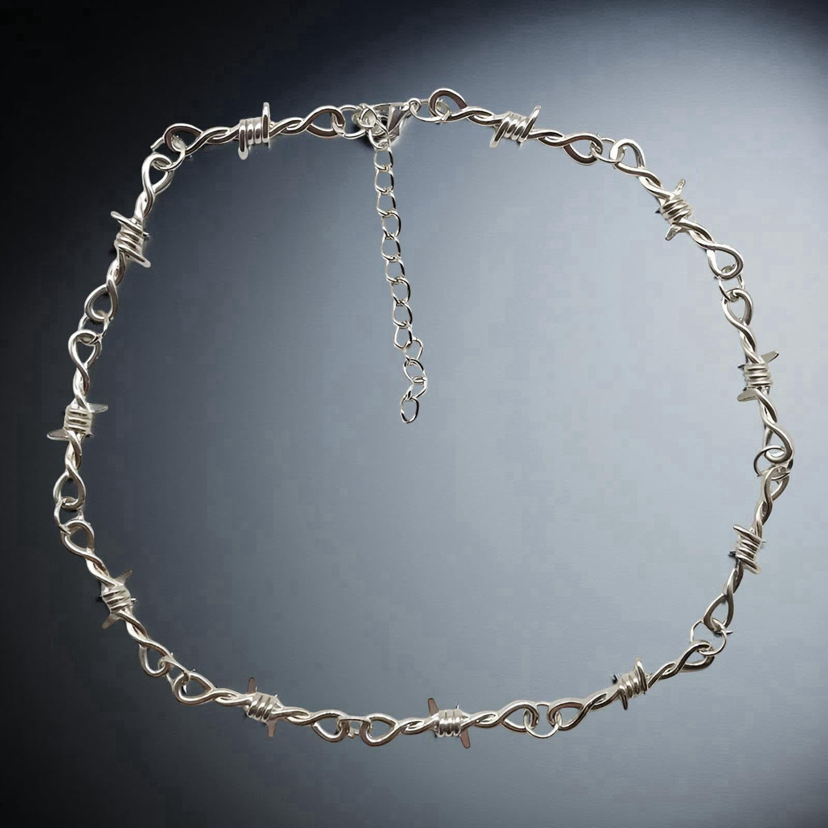 925 Sterling Silver Blade Barbed Wire Necklace Bracelet For Men and Women - Barbwire Little Thorns Chain Choker Jewelry 