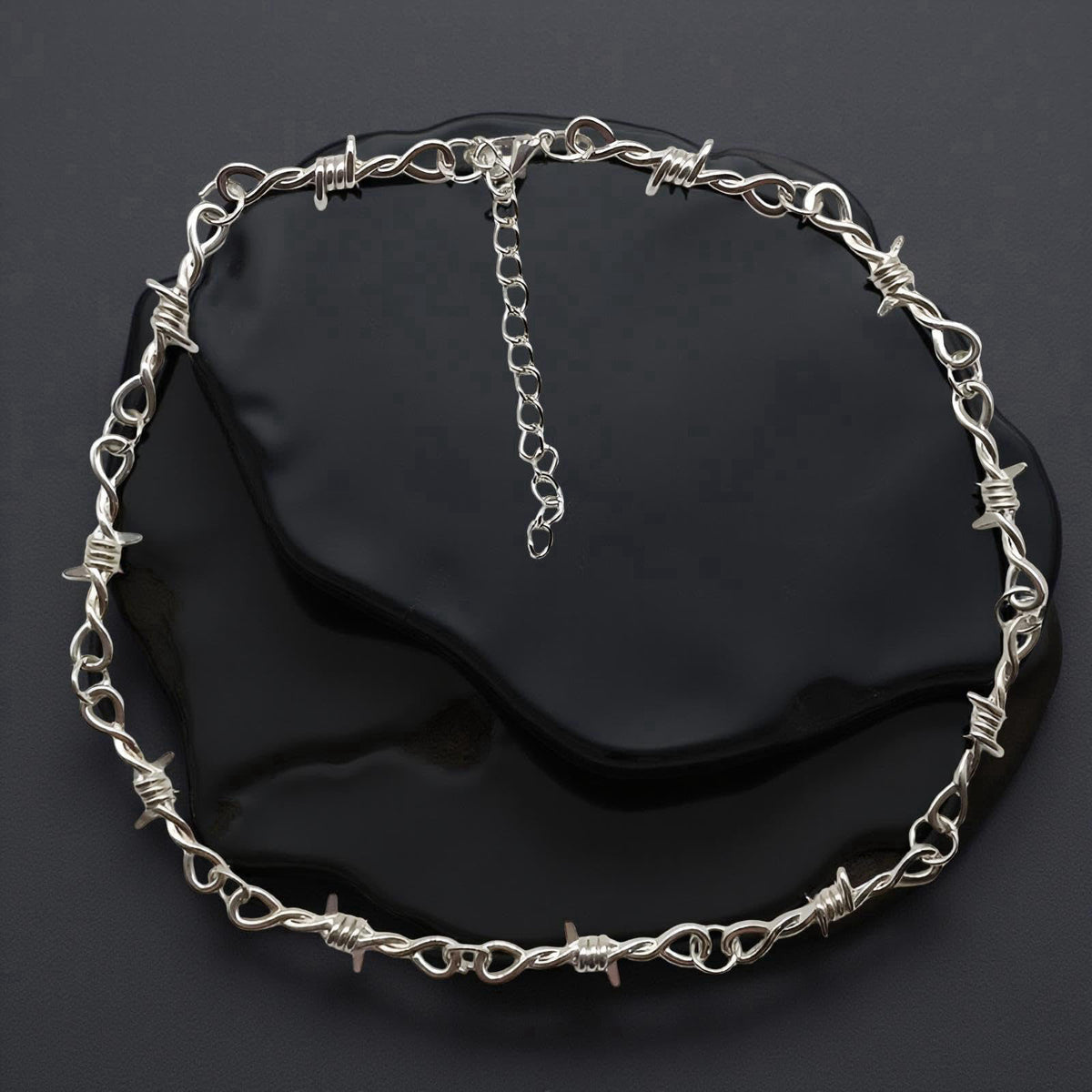 925 Sterling Silver Blade Barbed Wire Necklace Bracelet For Men and Women - Barbwire Little Thorns Chain Choker Jewelry 