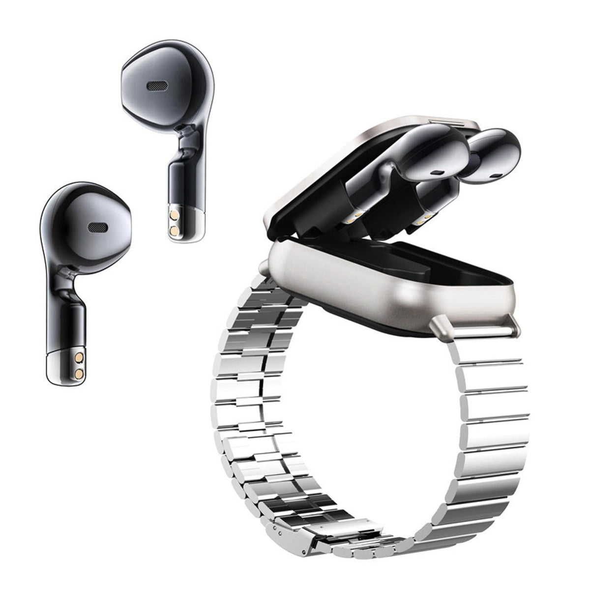 Jectse Smart Watch with Earbuds, 2.01 Inch HD Touch Screen Smart Watch for Men Women, Bluetooth Call Fitness Watch for i