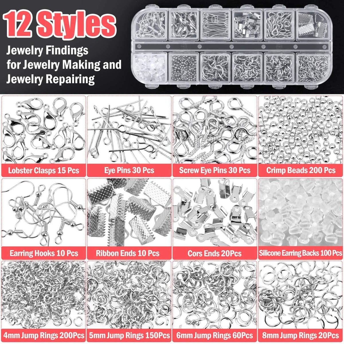 Thrilez Wire Wrapping for Jewelry Making, Repair and Beading Supplies Kit with Craft Ring Wire, Tools, Pliers and Jewelr