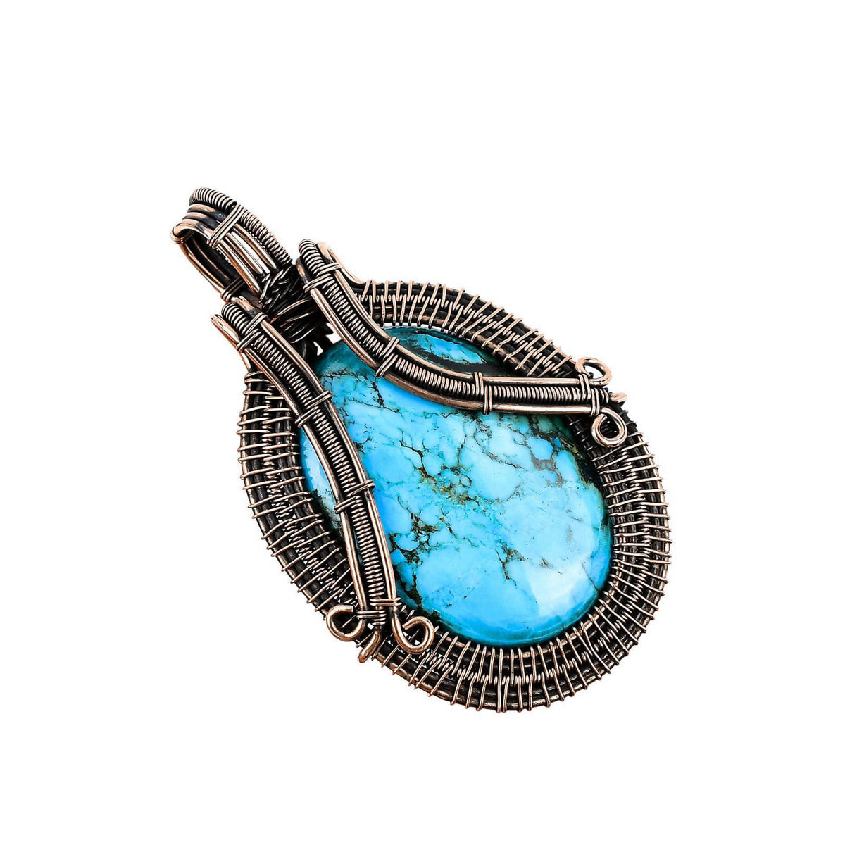 Copperie Natural Gemstone Pendant Copper Wire Wrapped Jewelry Necklace – Gemstone