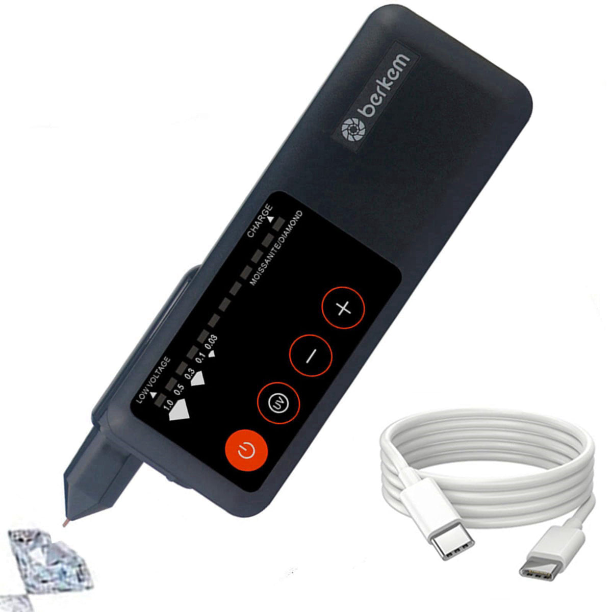 Hqdz Diamond Tester Pen Rechargeable with UV Light,High Accuracy Jewelry Diamond Tester,Electronic Diamond Gem Tester an