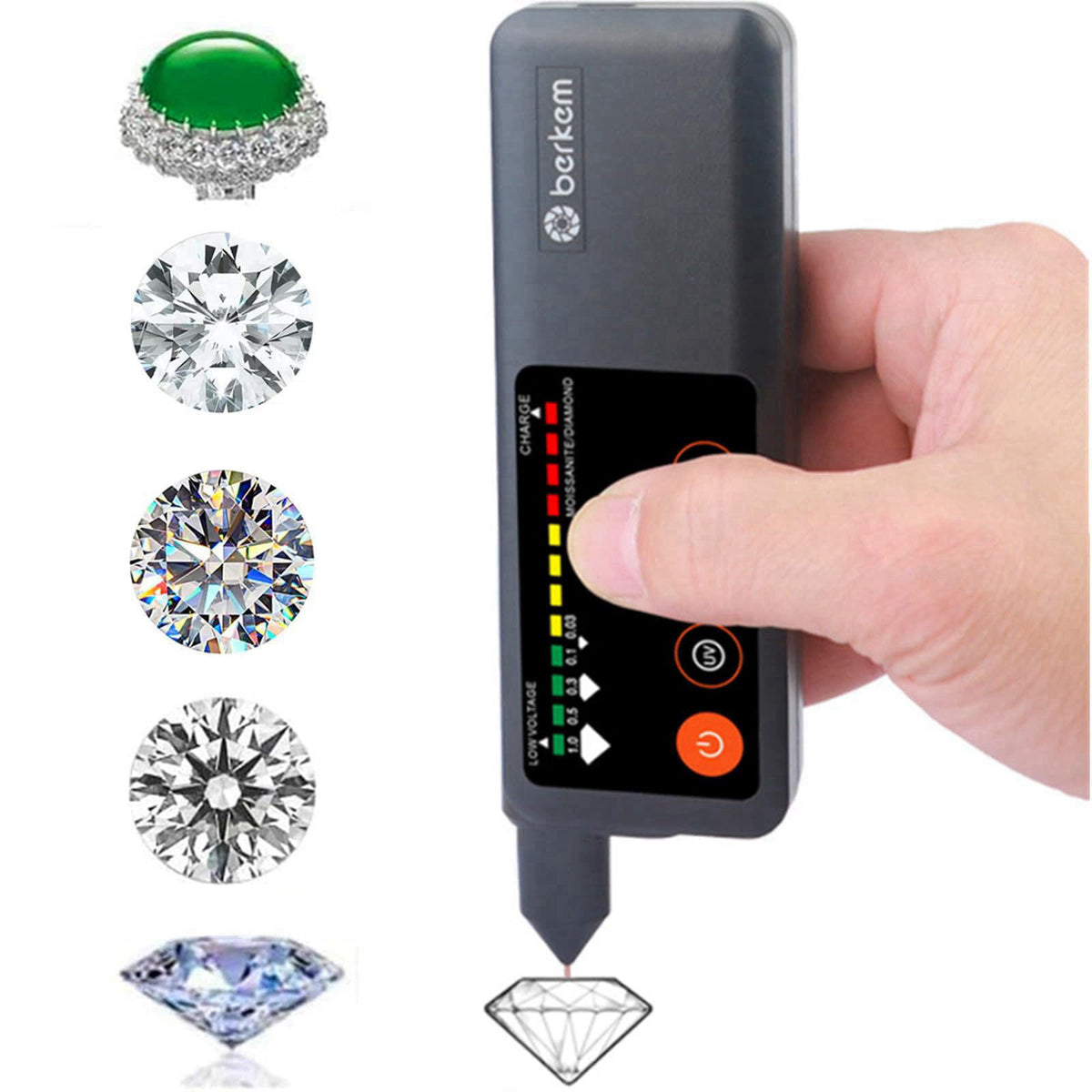 Hqdz Diamond Tester Pen Rechargeable with UV Light,High Accuracy Jewelry Diamond Tester,Electronic Diamond Gem Tester an