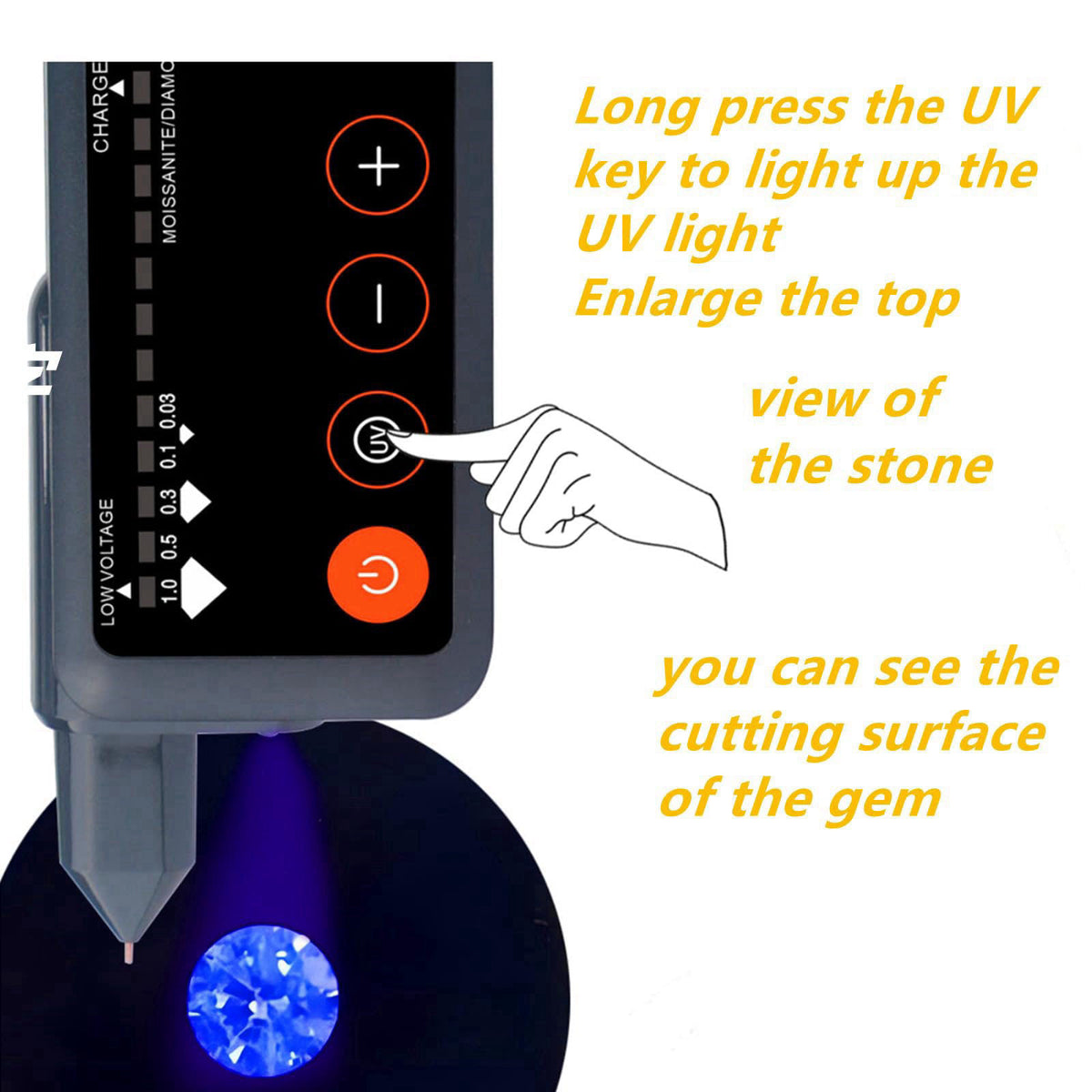 Hqdz Diamond Tester Pen Rechargeable with UV Light,High Accuracy Jewelry Diamond Tester,Electronic Diamond Gem Tester an