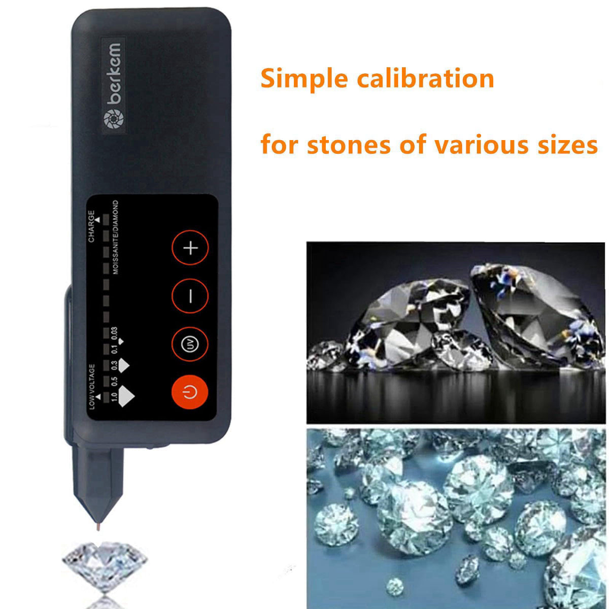 Hqdz Diamond Tester Pen Rechargeable with UV Light,High Accuracy Jewelry Diamond Tester,Electronic Diamond Gem Tester an