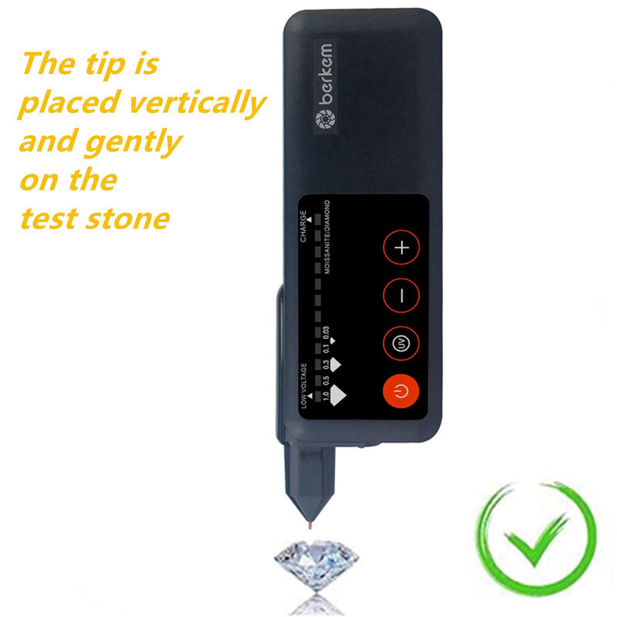 Hqdz Diamond Tester Pen Rechargeable with UV Light,High Accuracy Jewelry Diamond Tester,Electronic Diamond Gem Tester an