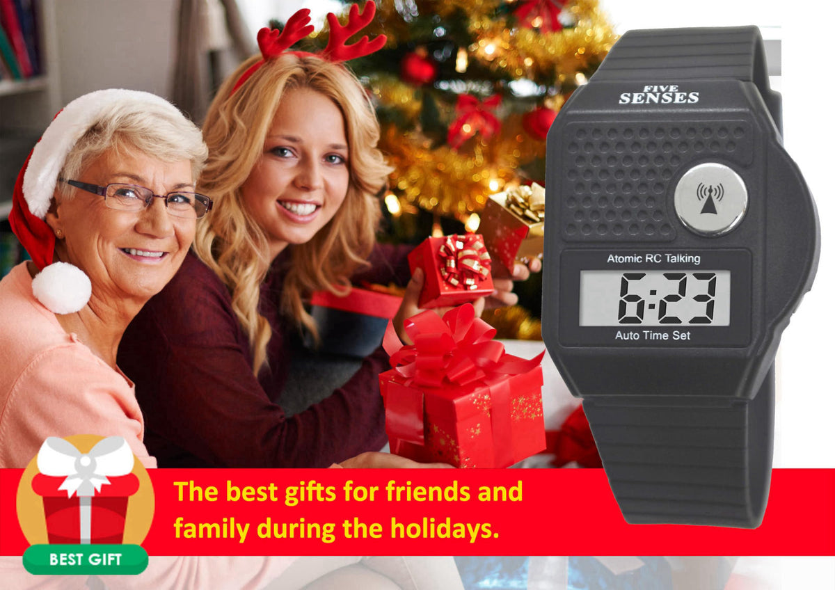 FIVE SENSES - English Atomic Talking Watch, Easy to use for Seniors Blind Men Women, Loud Talking Watch with Sound for V