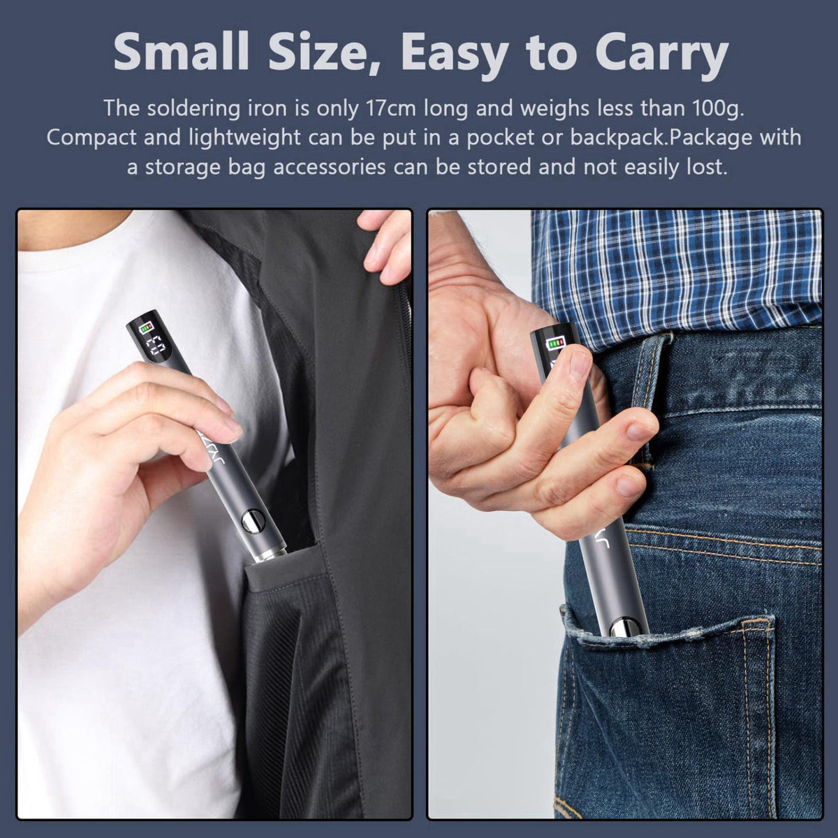 JYJZPB New Upgraded Cordless Rechargeable Soldering Iron Kit with Digital LCD – alternate angle