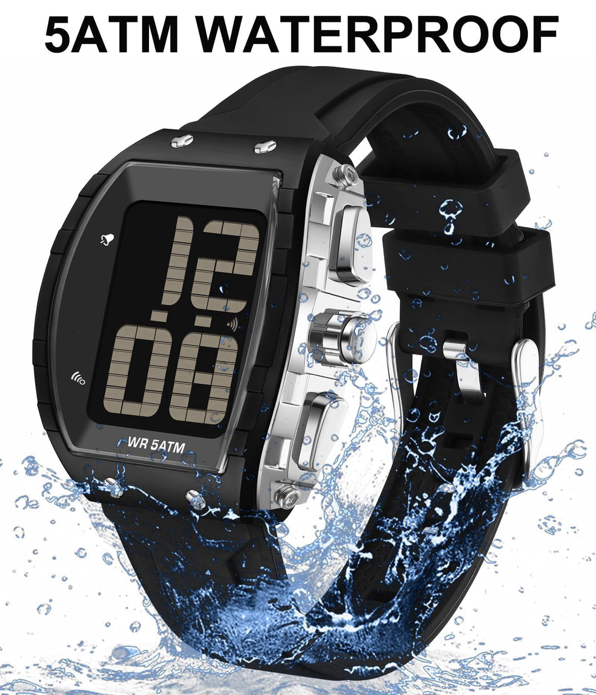 findtime Watch for Elderly Men Talking Seniors Digital Watches Easy to Read Big Face Wrist Watch Waterproof Sport Outdoo
