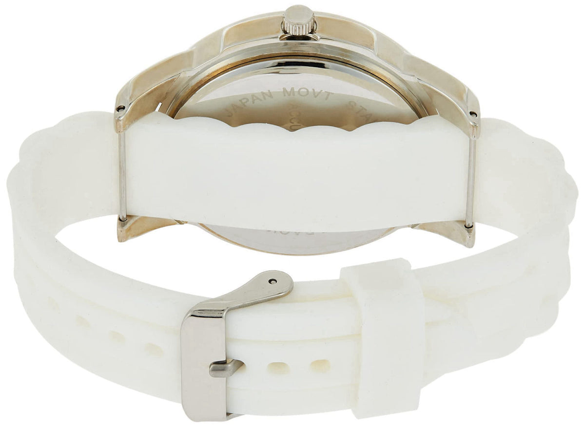 Accutime XOXO Women’s Silver-Tone Analog Watch with Crystal-Accent Bezel – 7 Interchangeable Silicone Bands – Stylish Qu