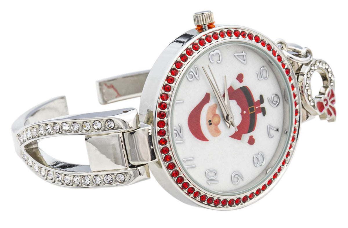 Blekon Collections Women's 34mm Case Rhinestone Dial Metal Cuff Bangle Watch – full view