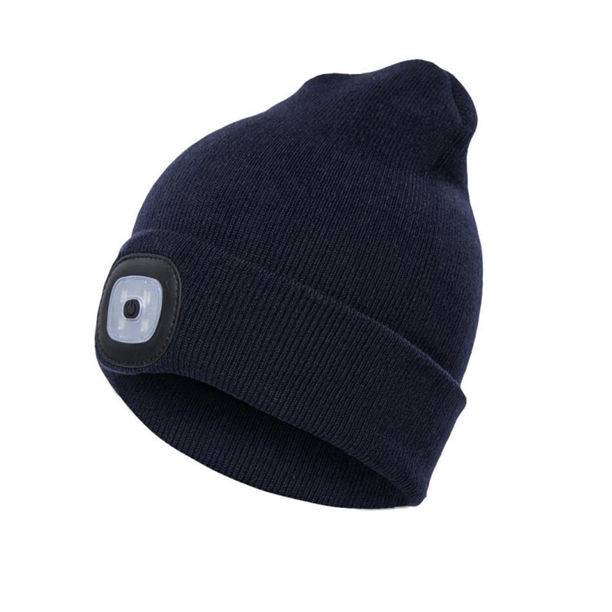 Wuduomei Winter Knit Beanie with Rechargeable LED Light – close-up detail