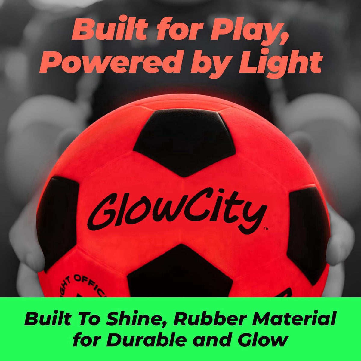 GlowCity Glow in The Dark Soccer Ball - Sizes 3, 4, 5 for Kids, Teens & Adults - Light Up Soccer Ball with 2 LED Lights 