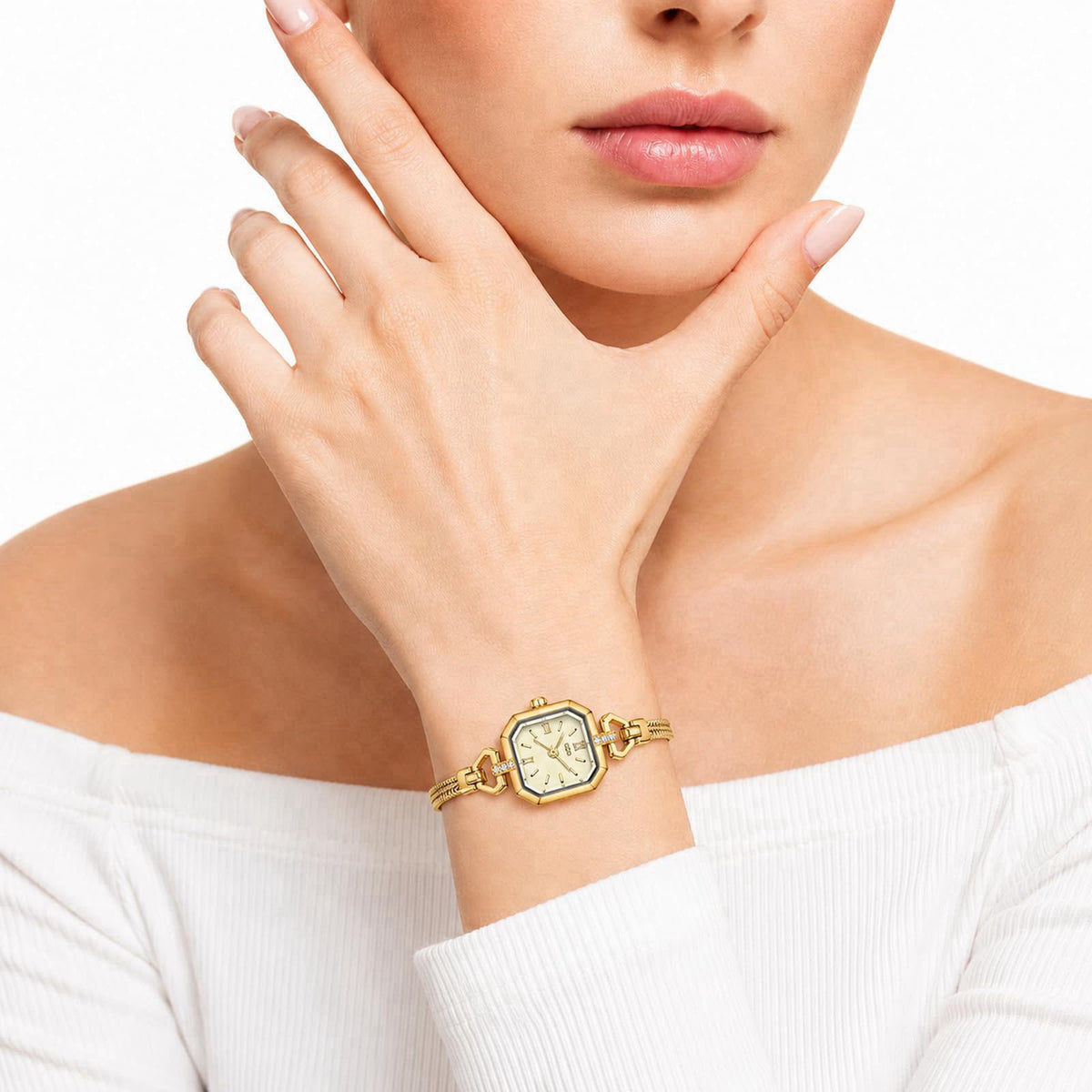 FANMIS Vintage Alloy Square Bracelet Watch Diamond Small Gold Watch Modern Minimalist Design Waterproof Luxury Dress Bra