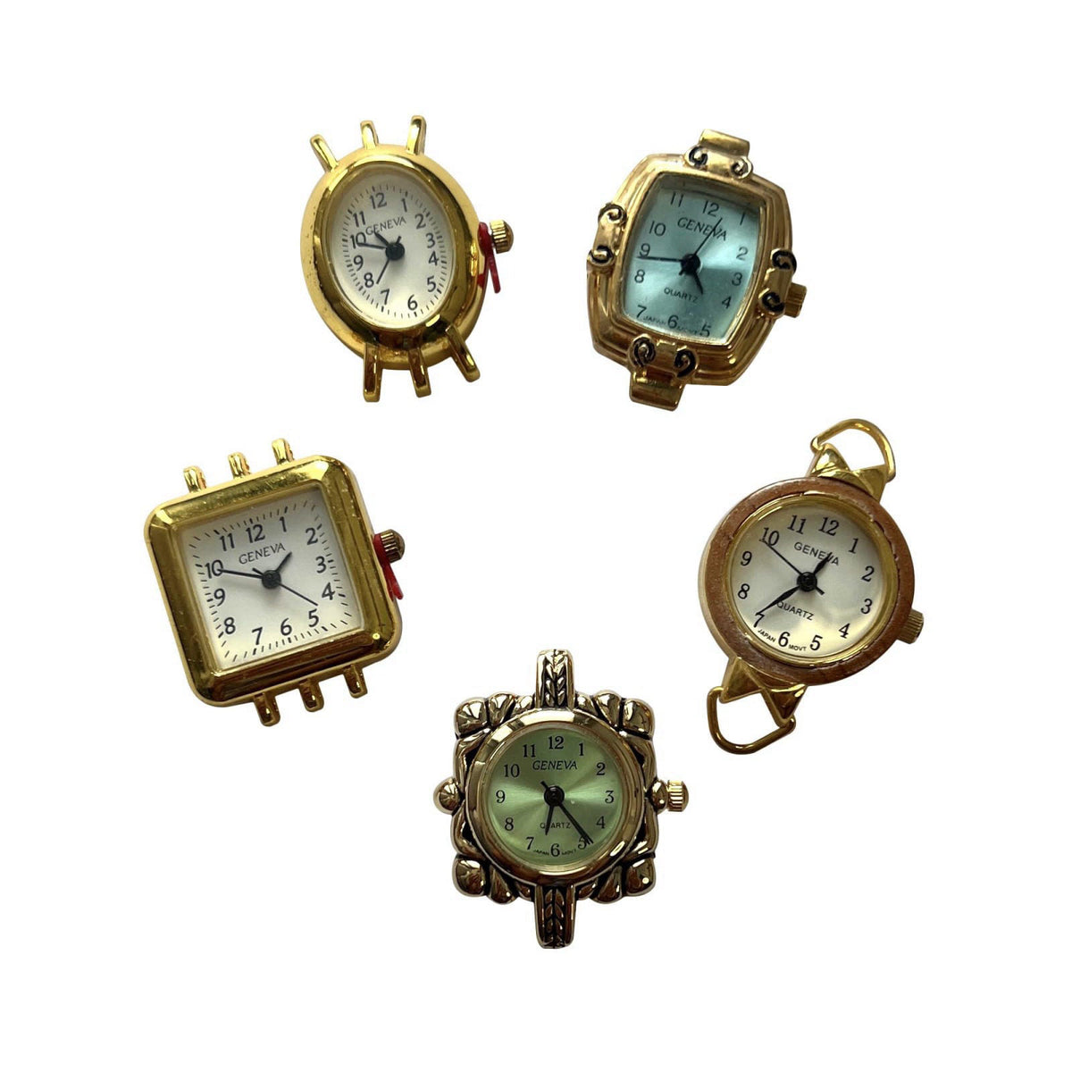 NIMI 5 Piece Elegant Metallic Bold and Sparkle Watch Face Set for Beading and Jewelry Making (Gold) – product photo (Jew