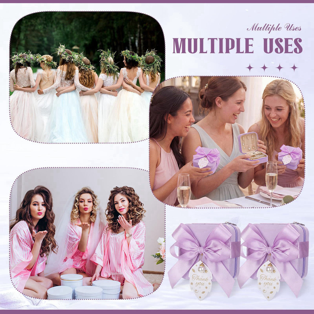 Nosiny Travel Jewelry Case Bulk Mini Bridesmaid Gifts – close-up detail