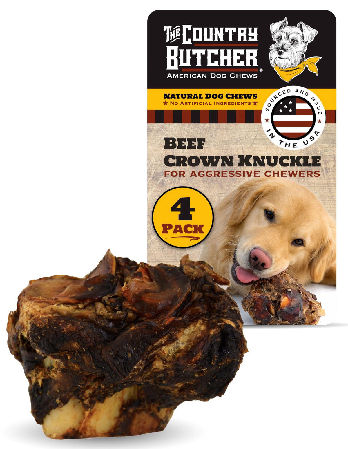 THE COUNTRY BUTCHER - Long Lasting Chew Bones for Dogs, Aggressive Chewers, Natural Beef Bones, Healthy Dog Chews, Tough