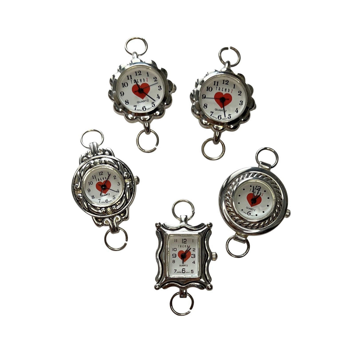 NIMI 5 Piece Printed & Pearl Watch Face Set for Beading and Jewelry Making (Ribbon) – close-up detail